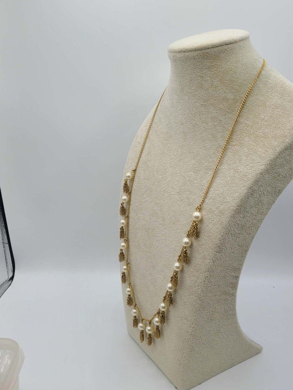 J Crew Gold Tone Tassel and Pearl Necklace - Picture 4 of 9